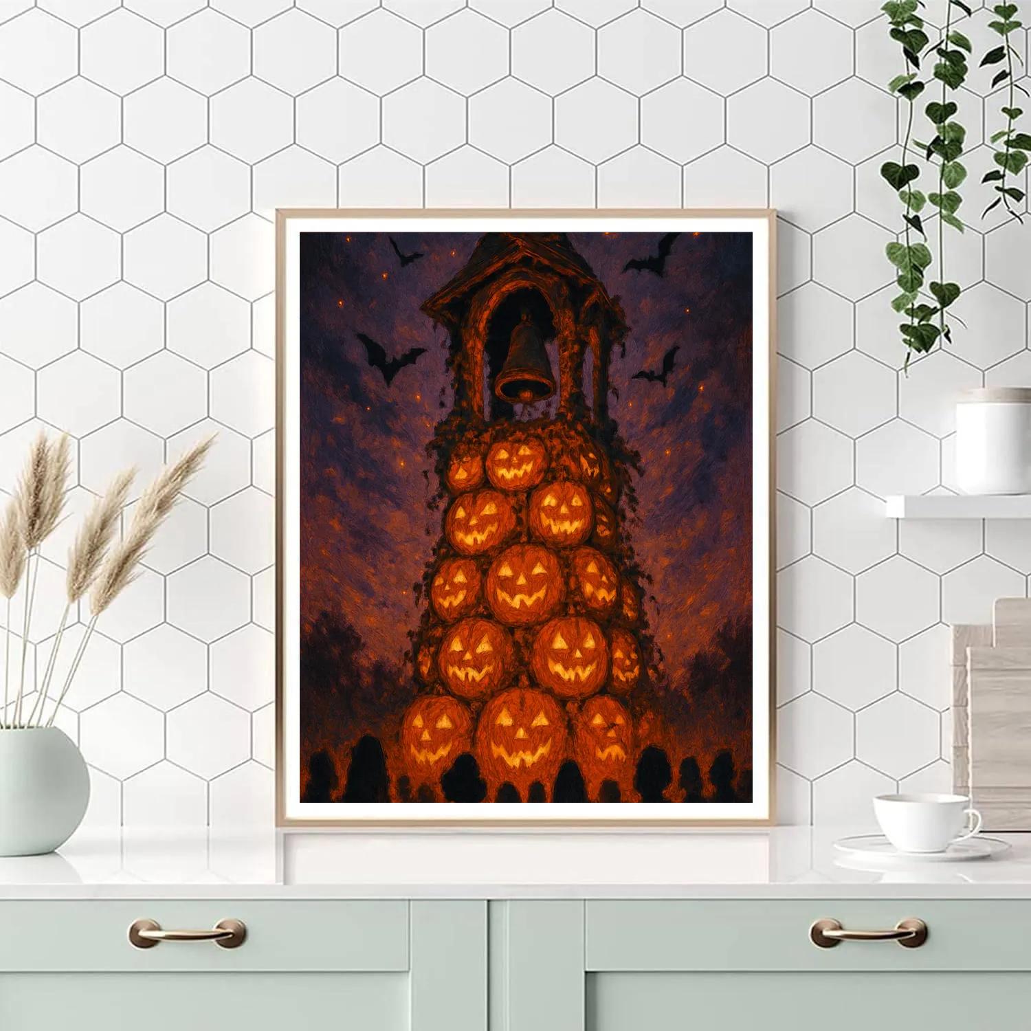 Pumpkin Bell Tower Paint by numbers art