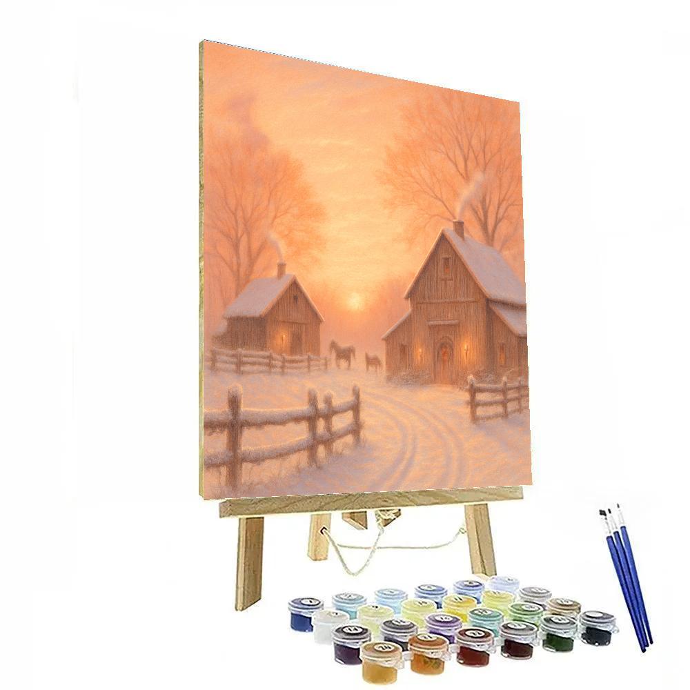 Dawn Over Sugar Maple Farm paint by number