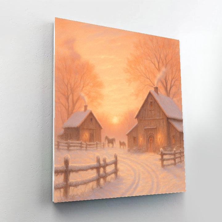 Dawn Over Sugar Maple Farm paint by number