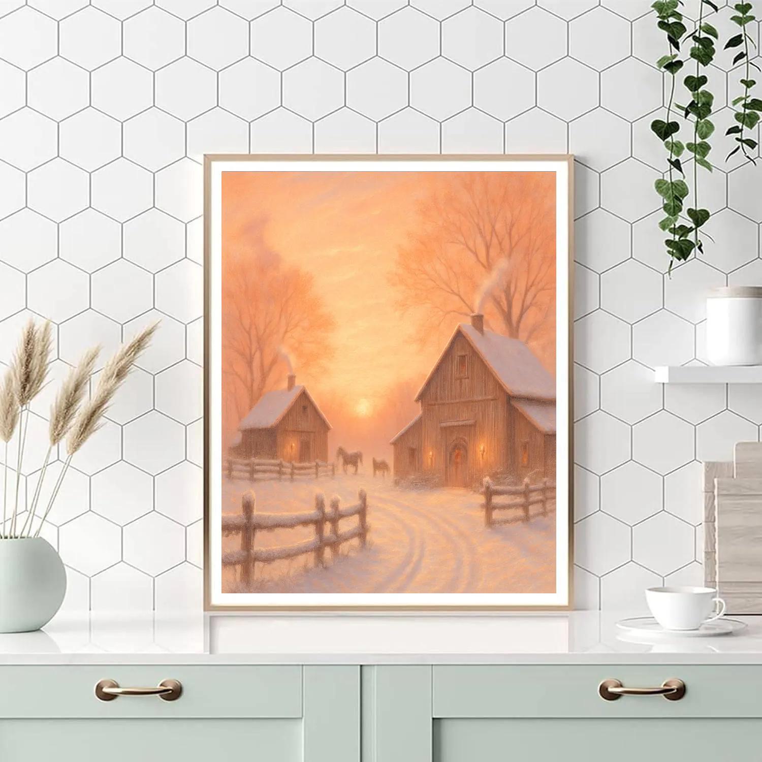 Dawn Over Sugar Maple Farm paint by number