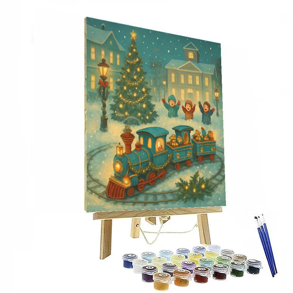 Snow Lantern Train Of Toys Paint by numbers art