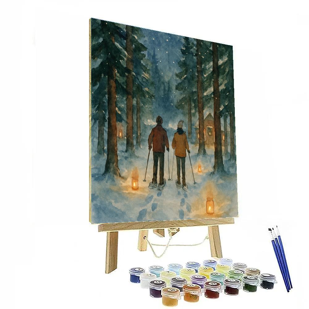 Candlelit Snowshoe Stroll paint by numbers