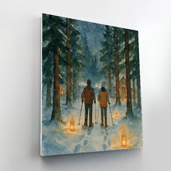 Candlelit Snowshoe Stroll paint by numbers