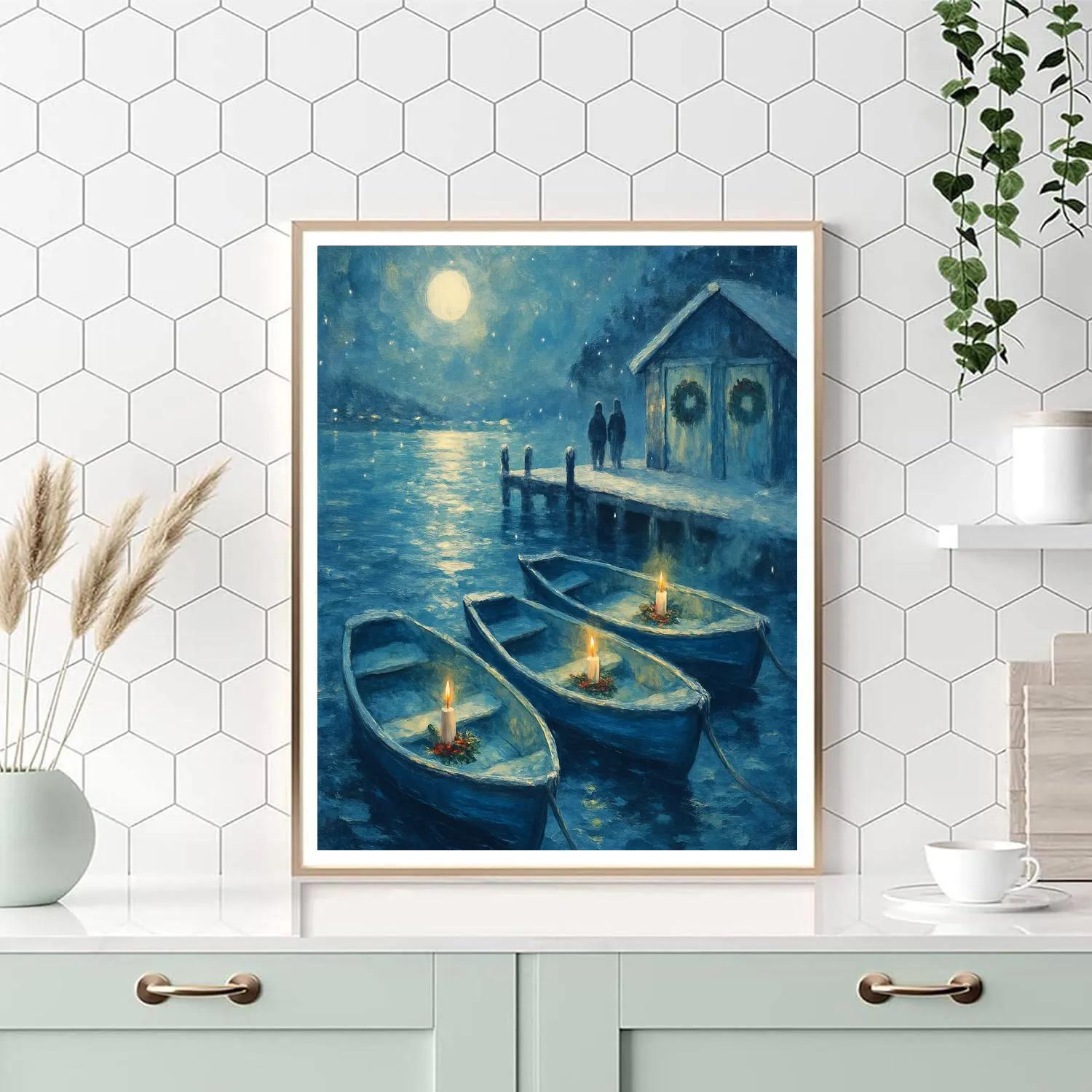 Holly Harbor Candlelight paint by number