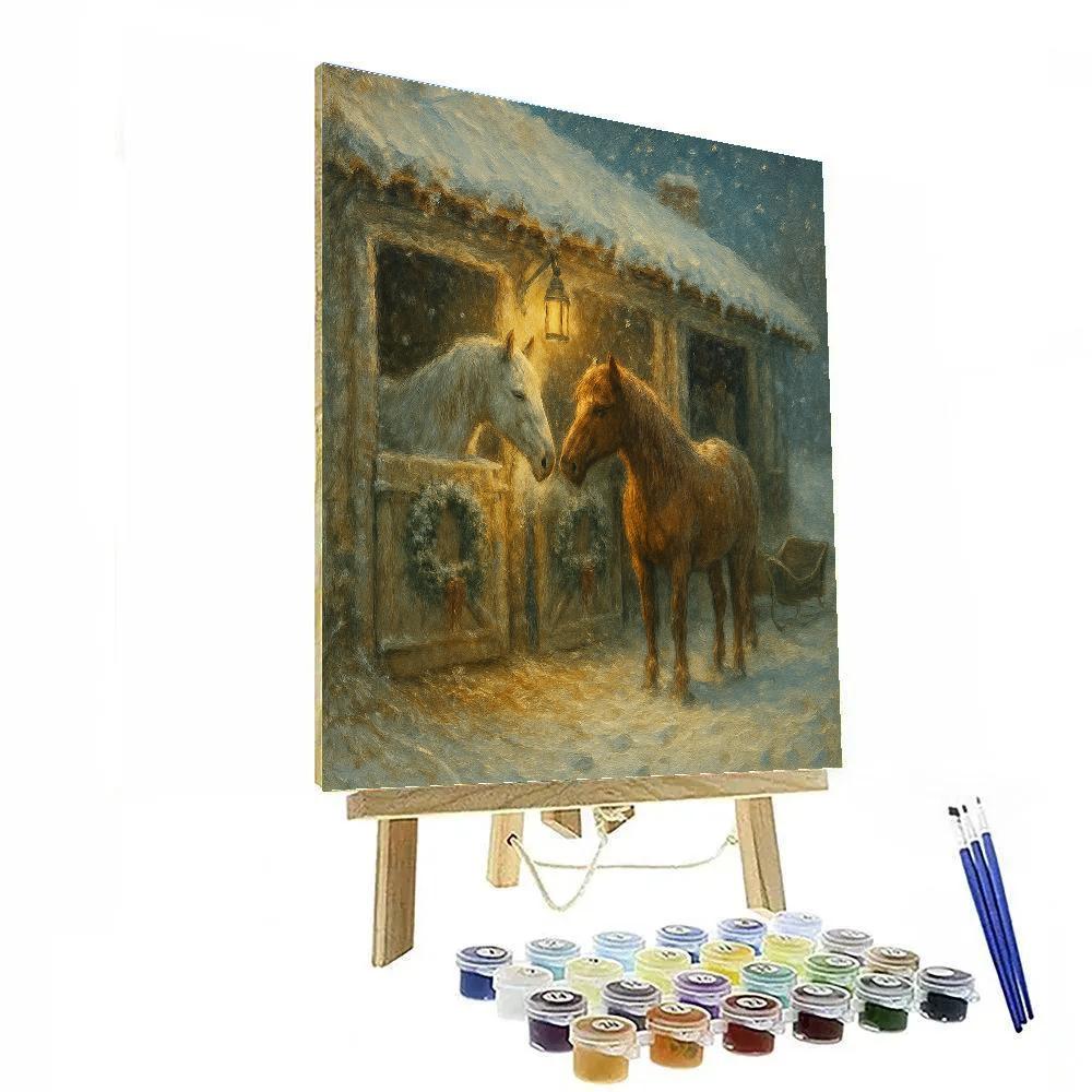 Crystalline Stables Night Paint by numbers art