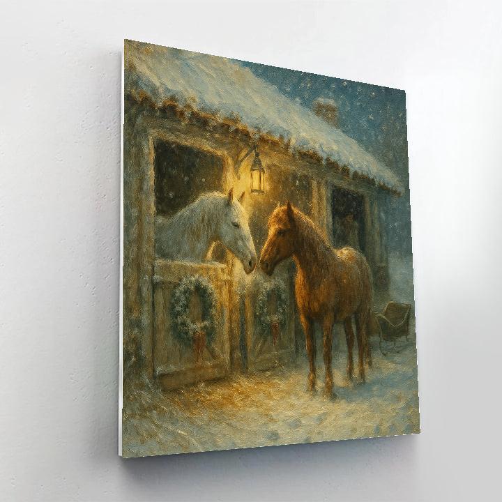Crystalline Stables Night Paint by numbers art