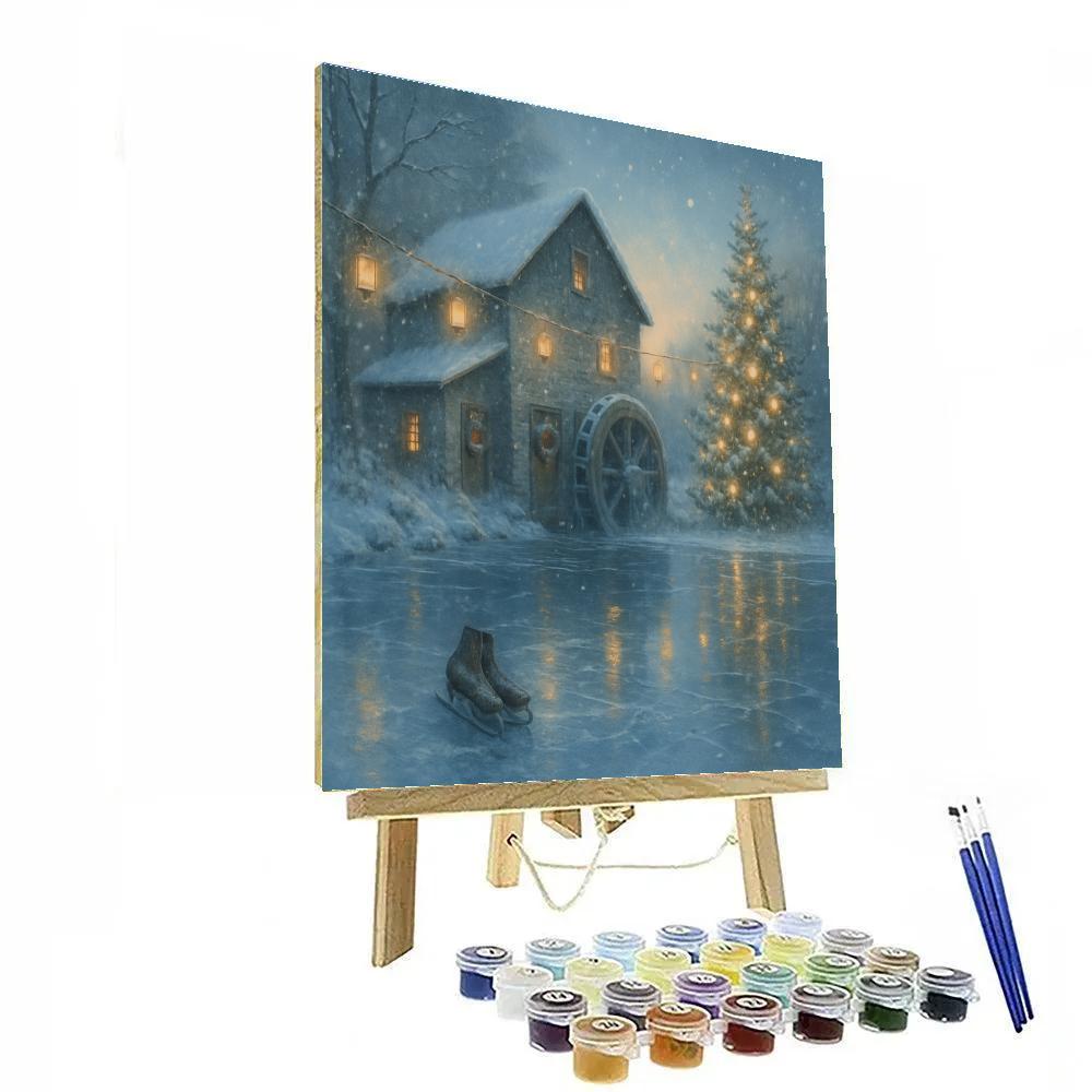 Merry Mill Pond Reflections paint by number