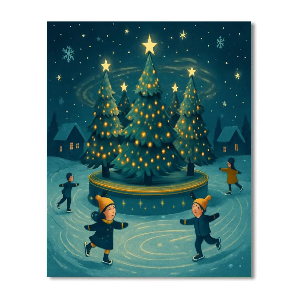 Starry Carousel Of Pines paint by numbers