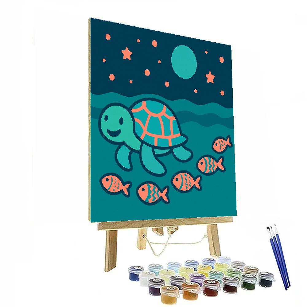 Starlight Sea Turtle Parade Paint by numbers art