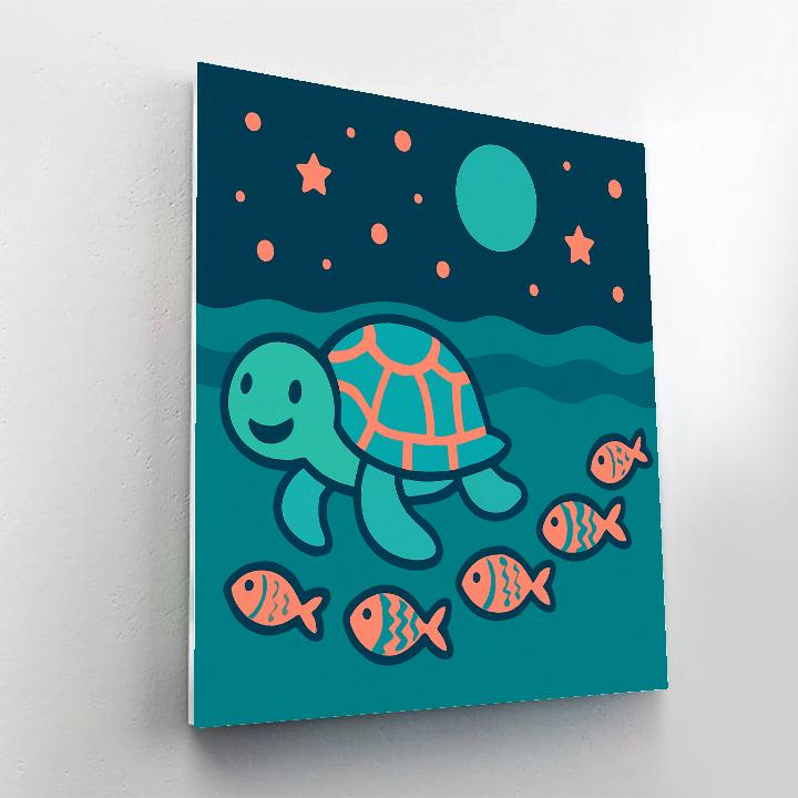 Starlight Sea Turtle Parade Paint by numbers art