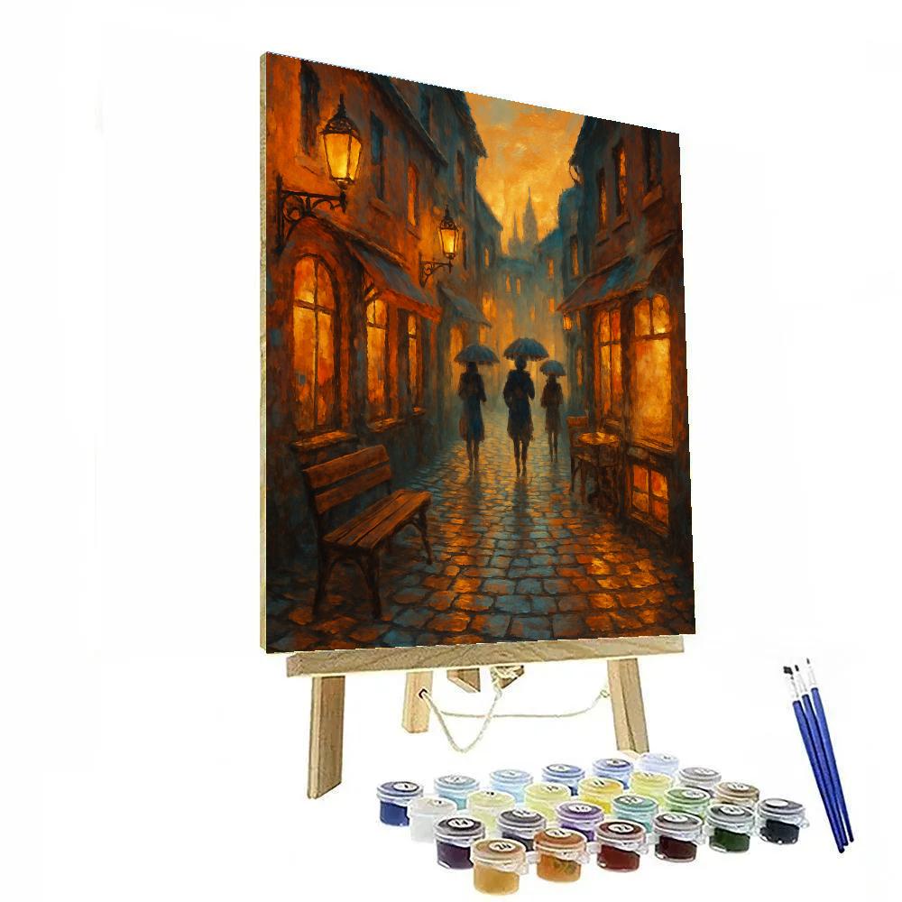 Lantern Lane At Dusk DIY paint by numbers