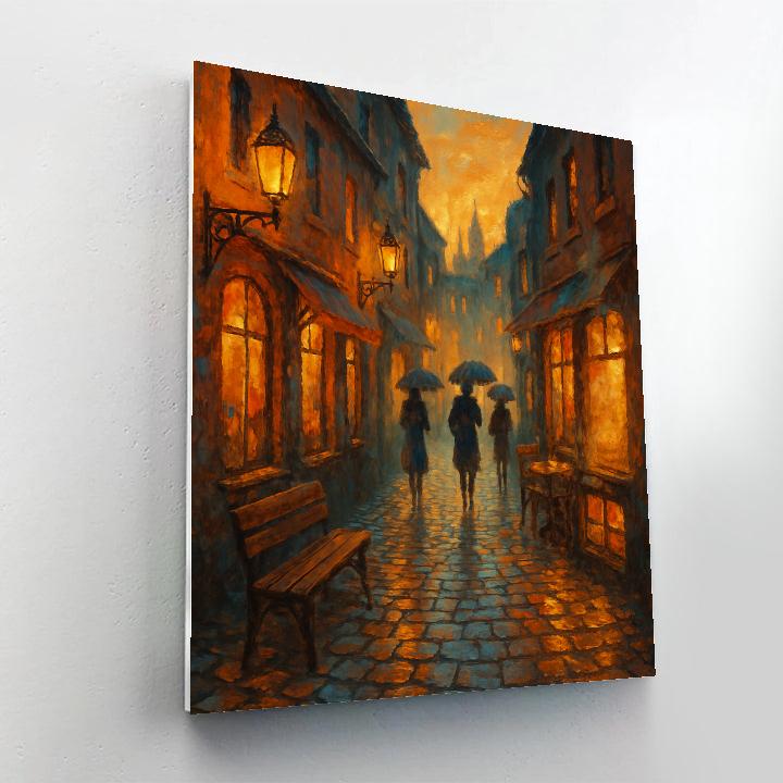 Lantern Lane At Dusk DIY paint by numbers