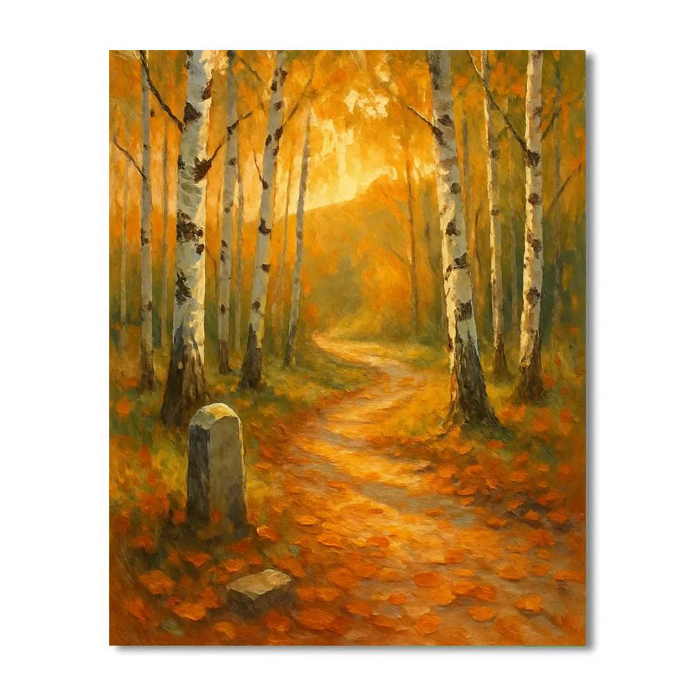 Golden Birch Passage DIY paint by numbers