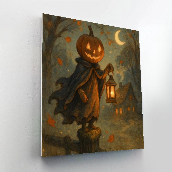 Pumpkin Cloak Lantern Watcher DIY paint by numbers