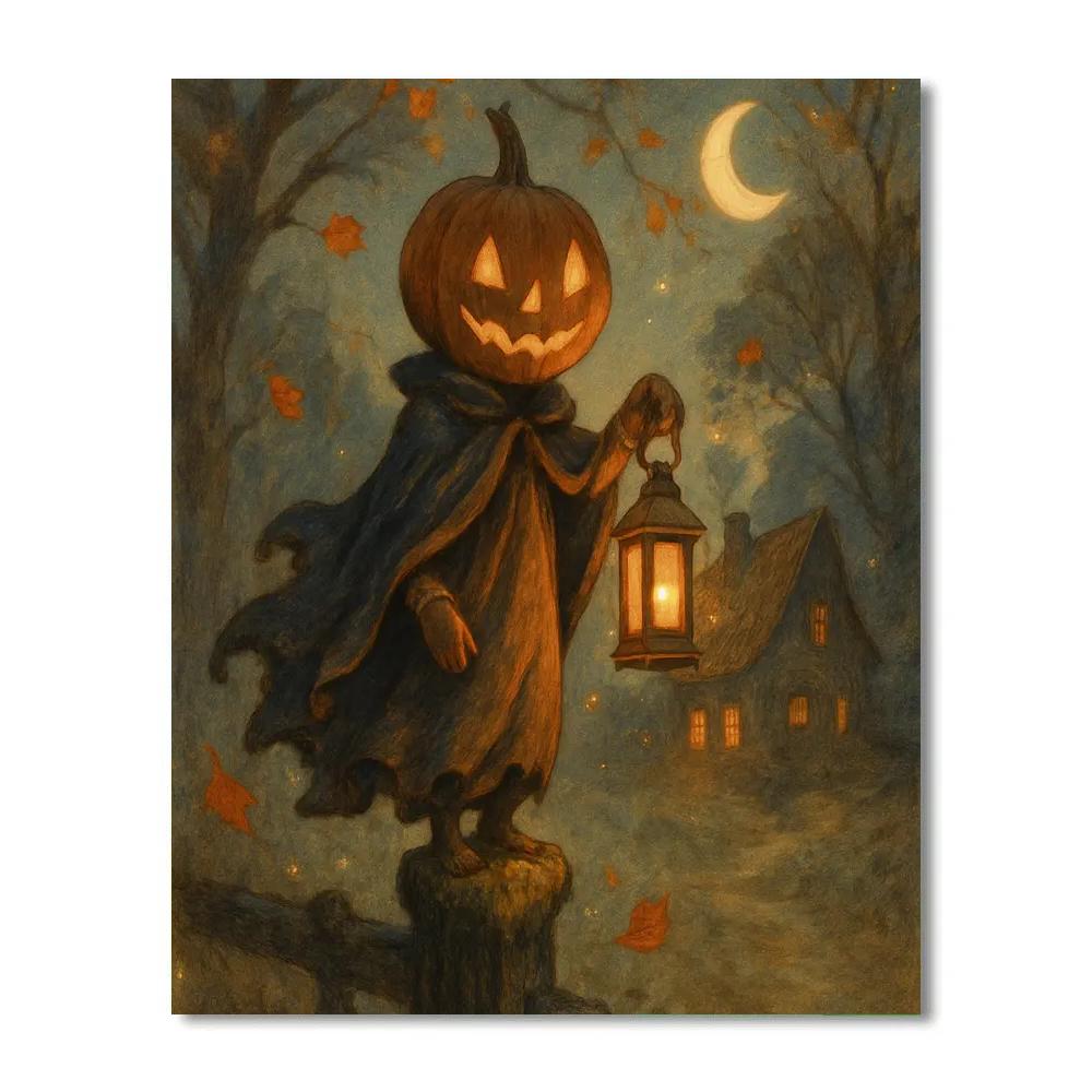 Pumpkin Cloak Lantern Watcher DIY paint by numbers