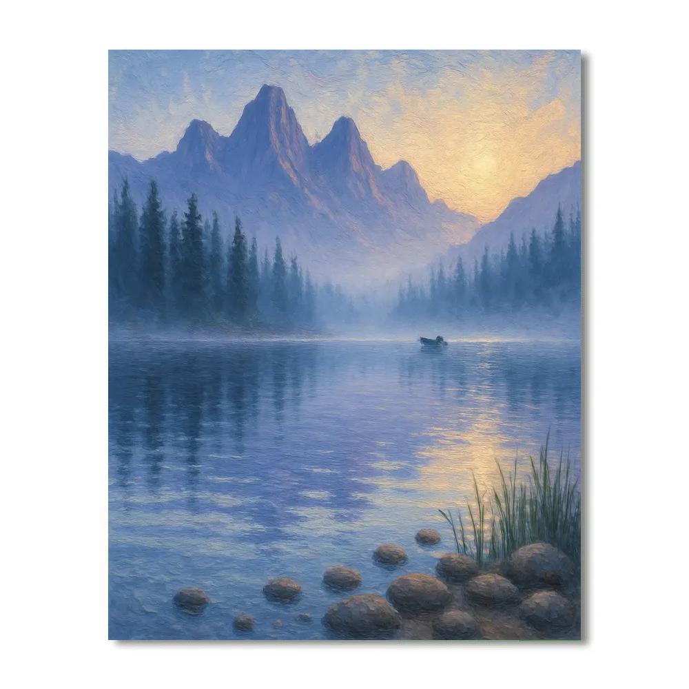 Mist Over Glass Lake paint by color