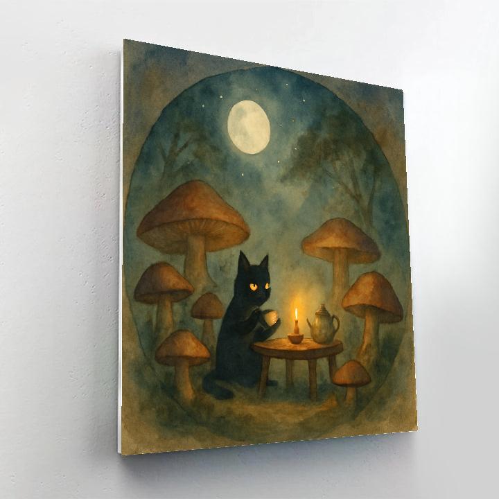 Mushroom Moonlight Tea Party Numbered painting kits