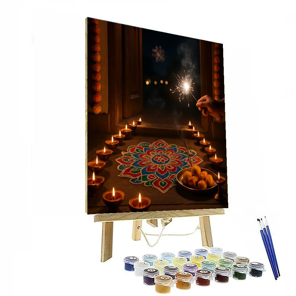 Diwali Doorstep Diyas And Rangoli Painting by numbers kit