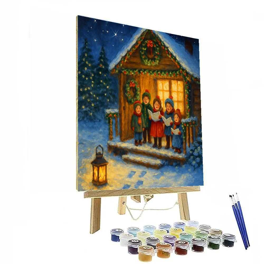 Starlit Cabin Choir painting number kit