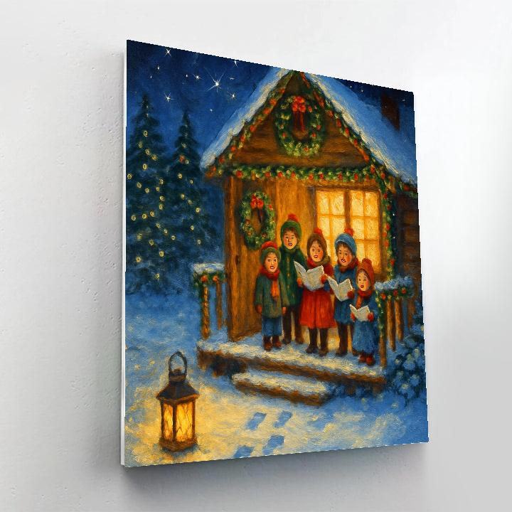 Starlit Cabin Choir painting number kit