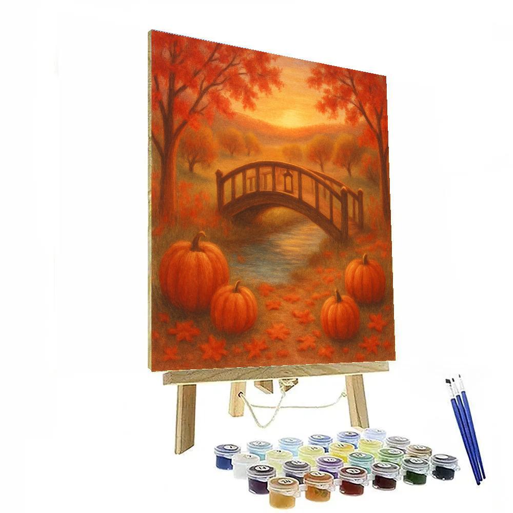 Autumn Lantern Bridge Paint by numbers art