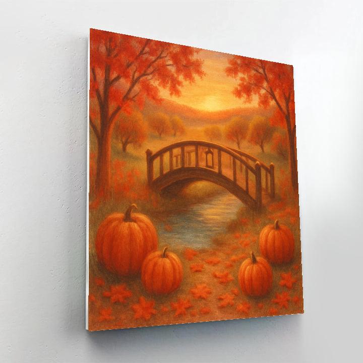 Autumn Lantern Bridge Paint by numbers art