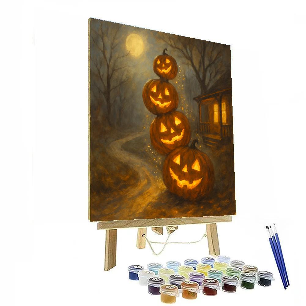 Stacked Lanterns Along The Lane DIY paint by numbers