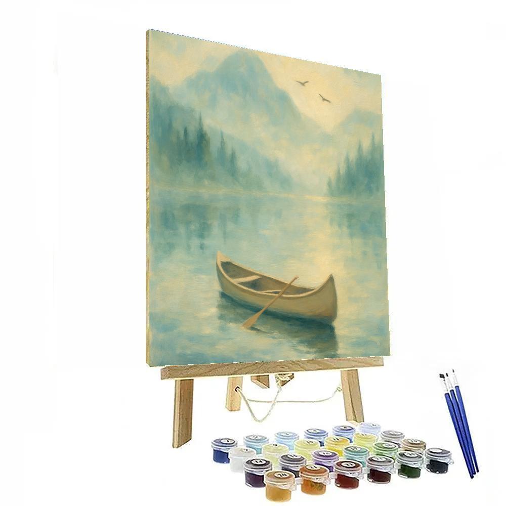 Foggy Canoe At Dawn DIY paint by numbers