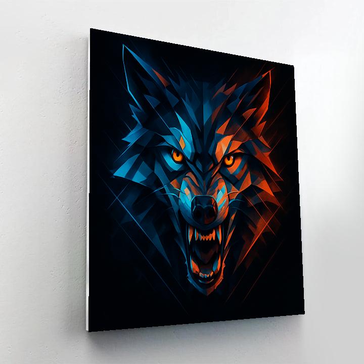 Electric Wolf Sigil Number painting