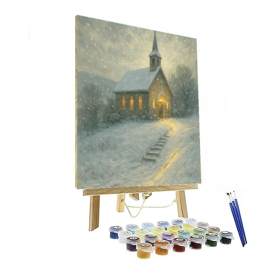 Frosted Church On The Hill paint by numbers