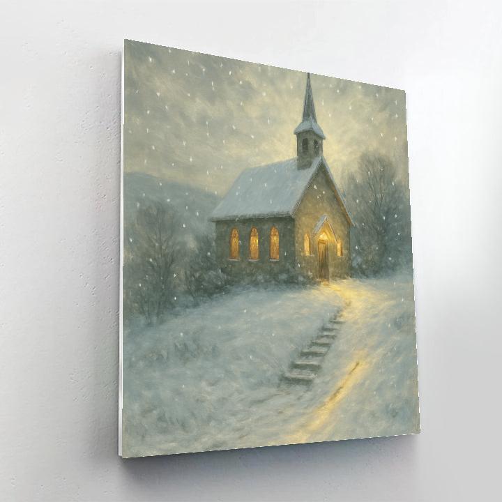Frosted Church On The Hill paint by numbers