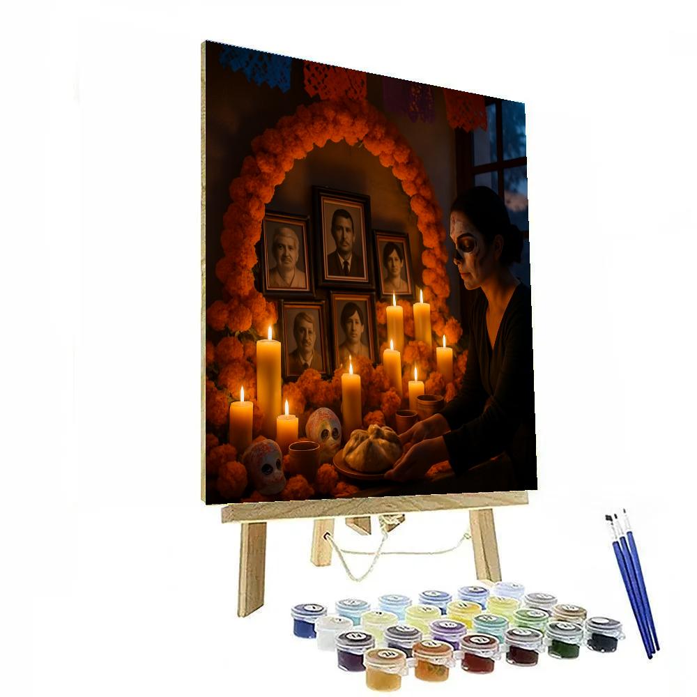 Dia De Muertos Family Ofrenda painting number kit