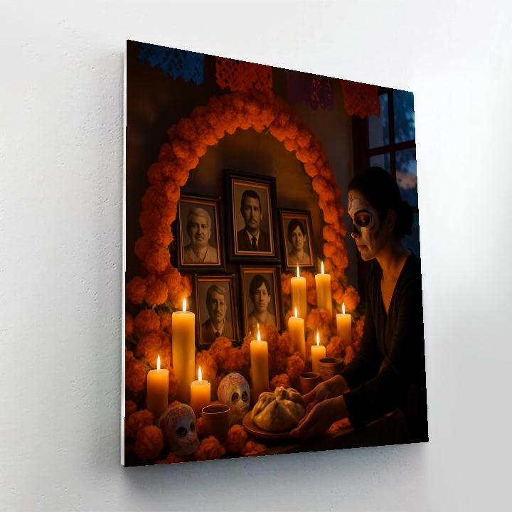 Dia De Muertos Family Ofrenda painting number kit