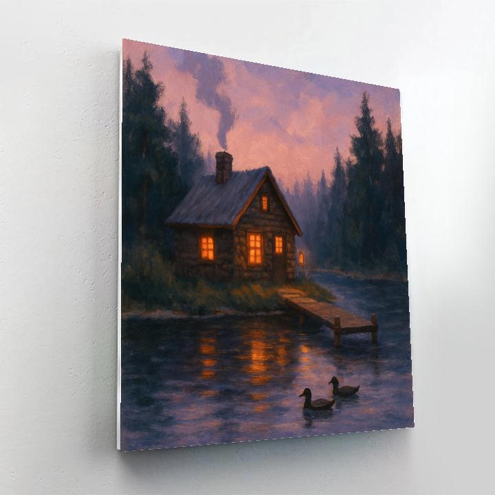 Cabin Lantern Glow Painting by numbers kit