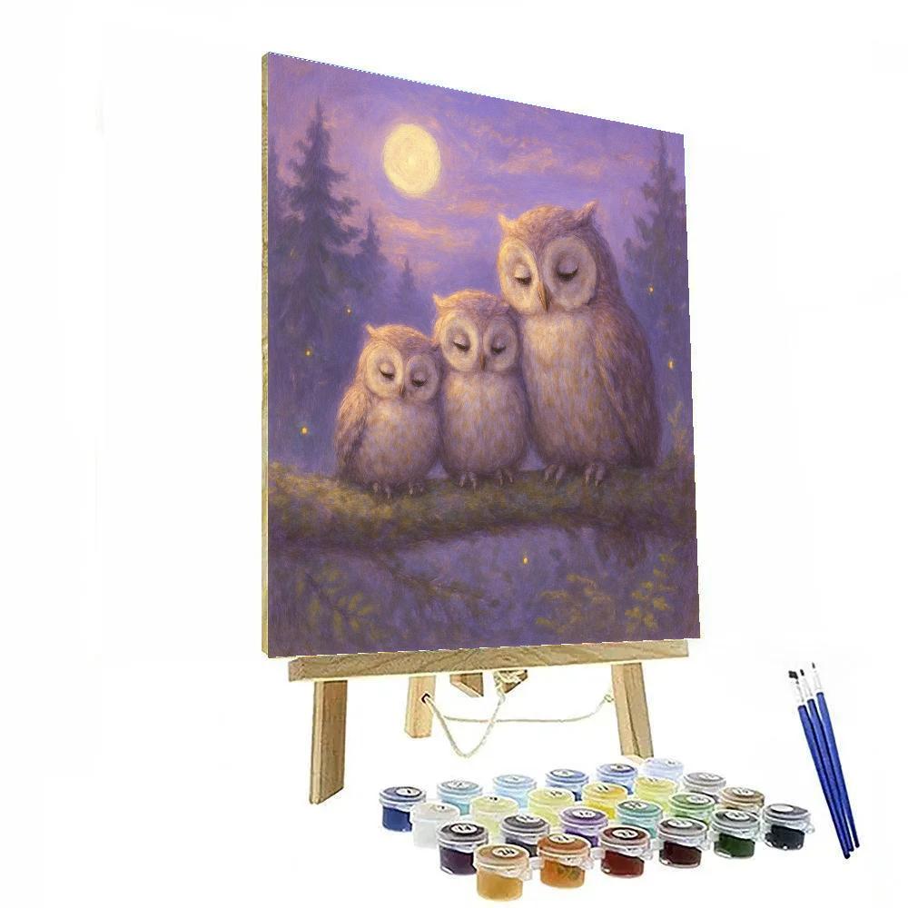 Twilight Owls Clearing Numbered painting kits