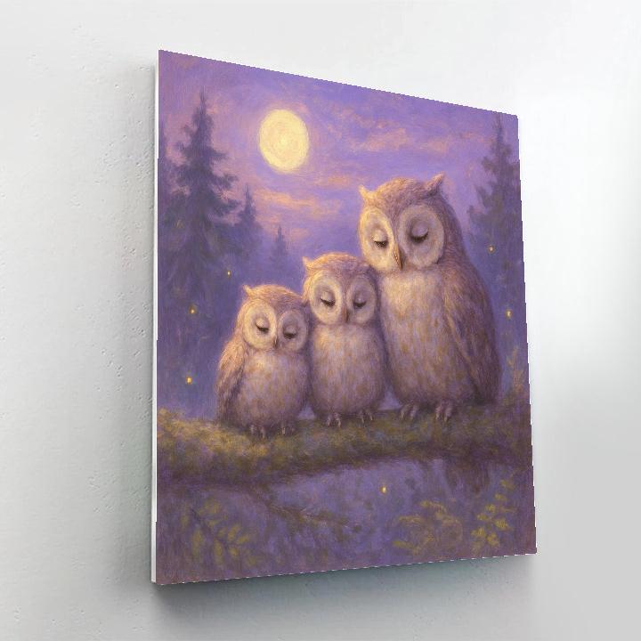 Twilight Owls Clearing Numbered painting kits
