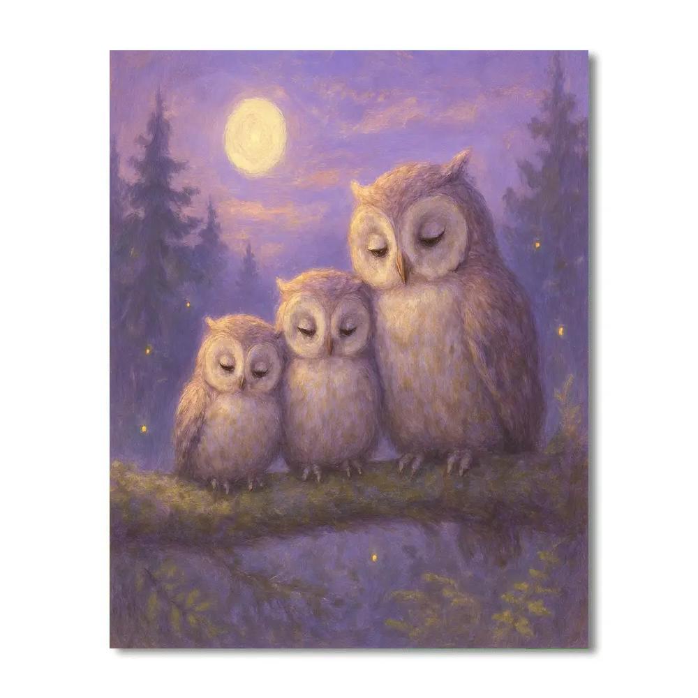 Twilight Owls Clearing Numbered painting kits