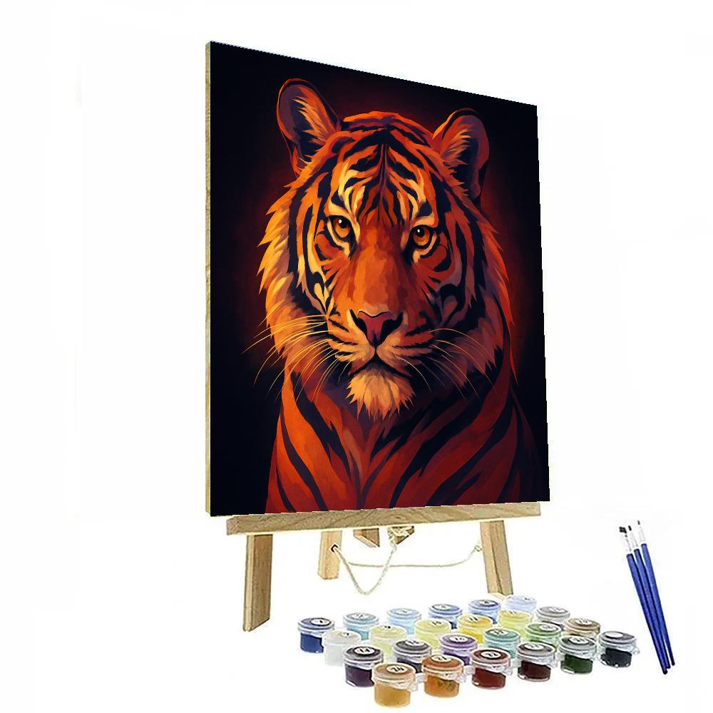 Sunset Tiger Fragment Paint by numbers art