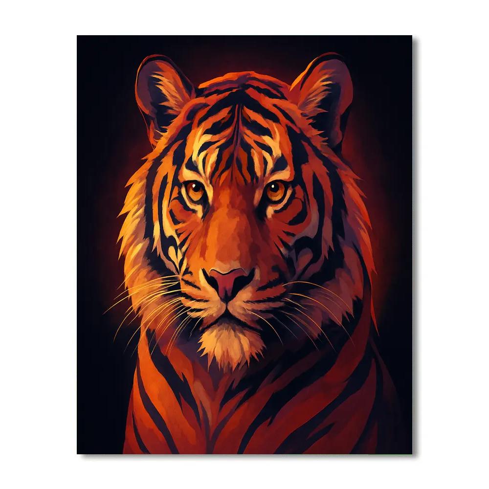 Sunset Tiger Fragment Paint by numbers art