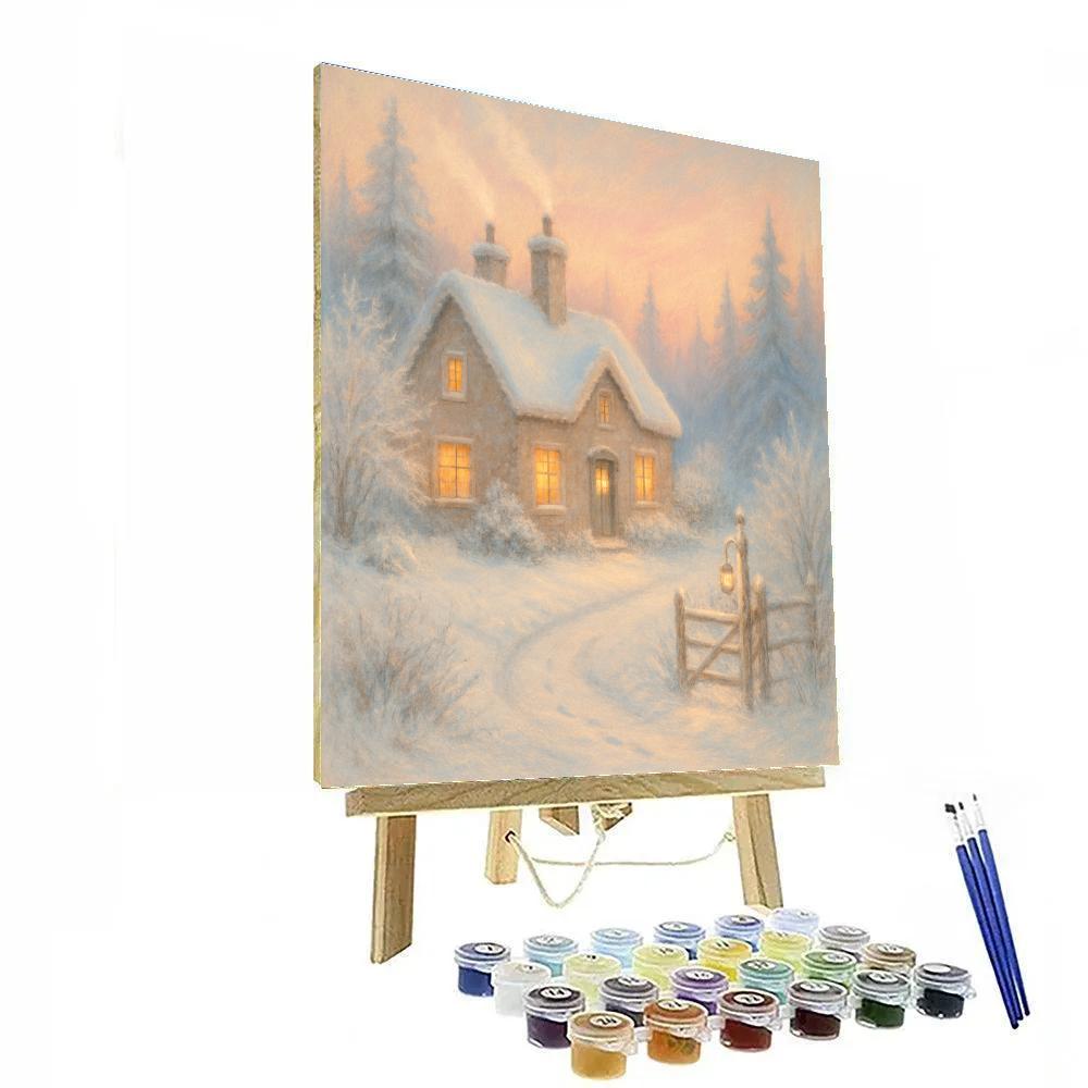 Cottage Smoke And Frosted Pines Numbered painting kits