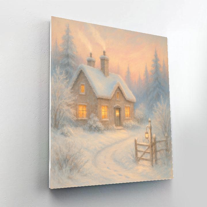 Cottage Smoke And Frosted Pines Numbered painting kits