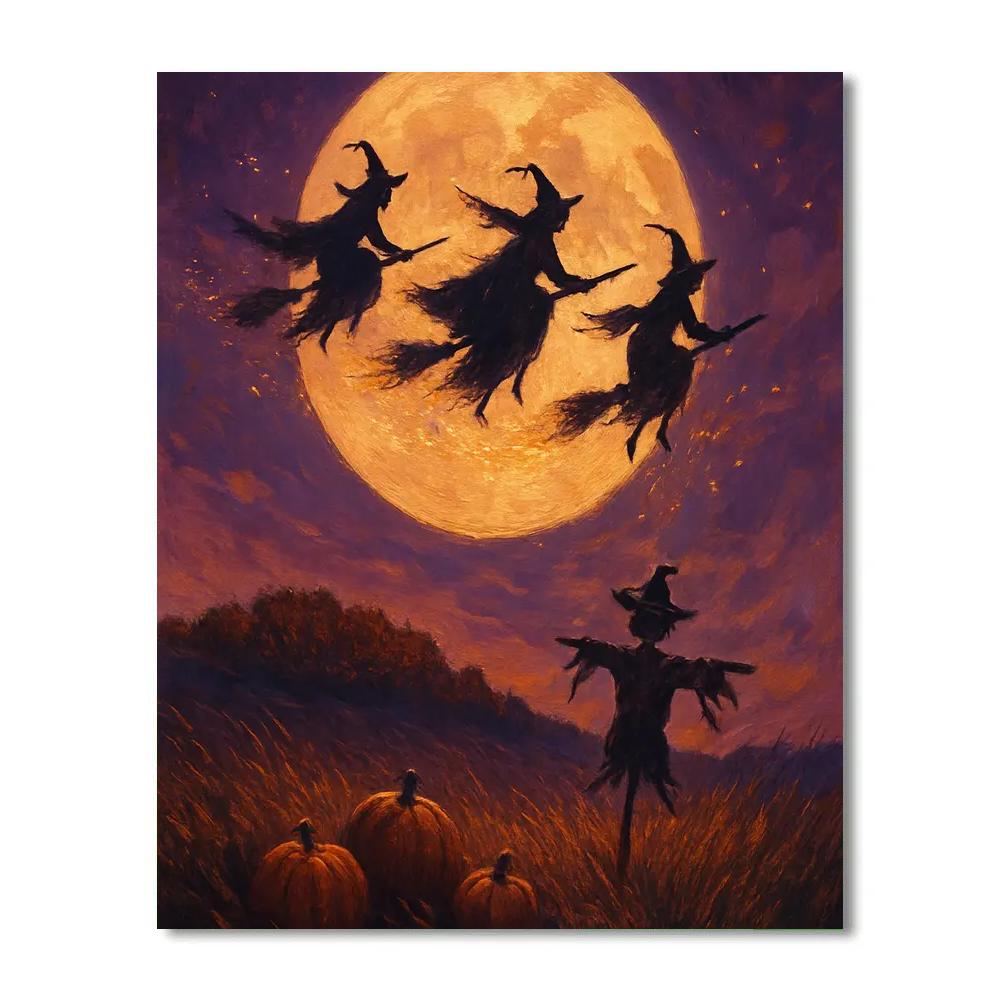 Witches Over Amber Ridge paint by number