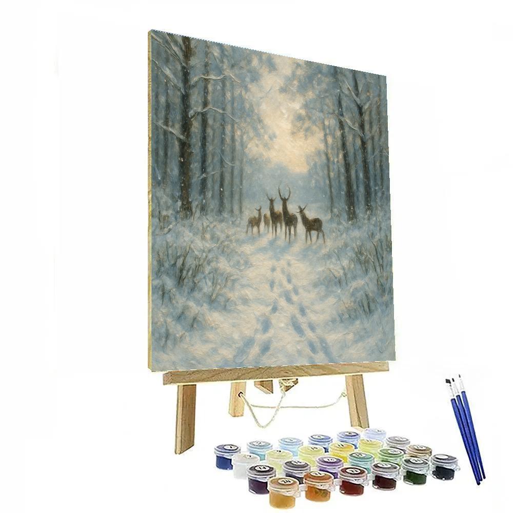 Silent Deer Crossing Number painting
