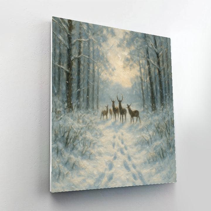 Silent Deer Crossing Number painting