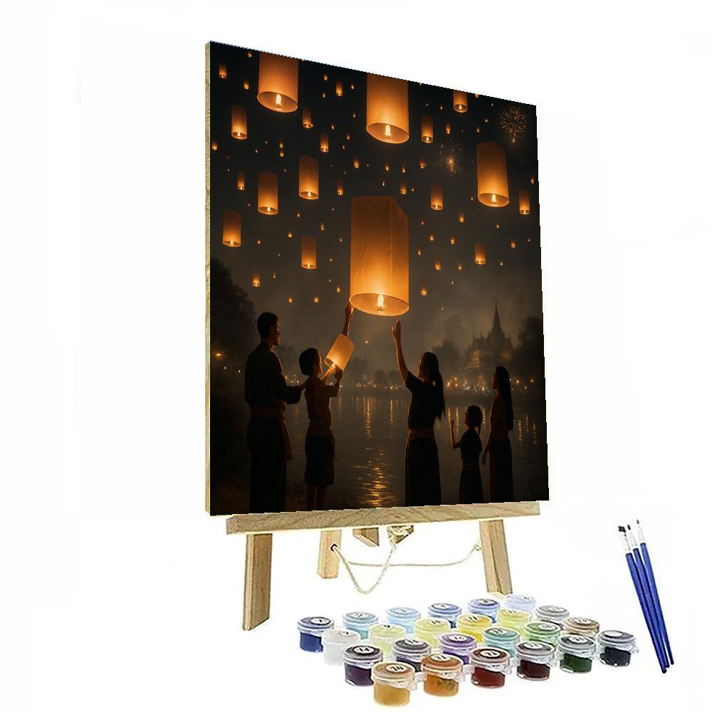 Yi Peng Lantern Release Chiang Mai Painting by numbers kit