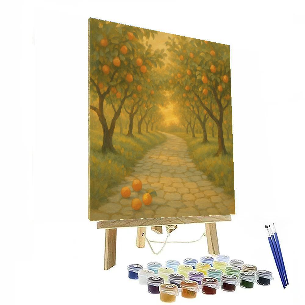 Sunset Orchard Pathway paint by color