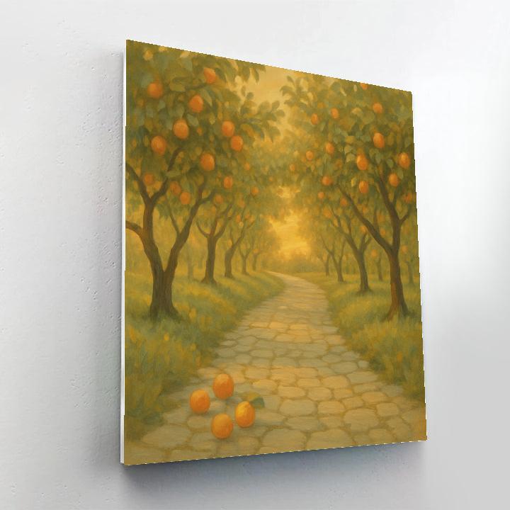 Sunset Orchard Pathway paint by color