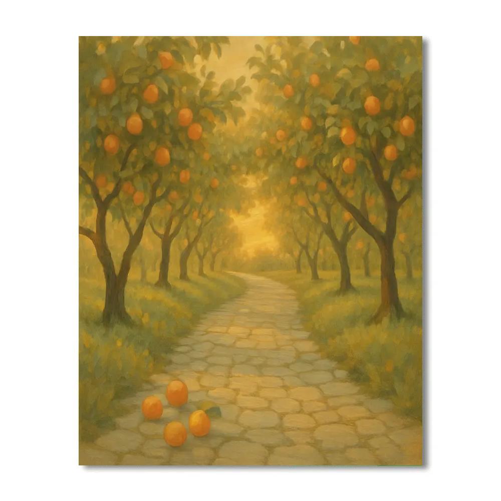 Sunset Orchard Pathway paint by color