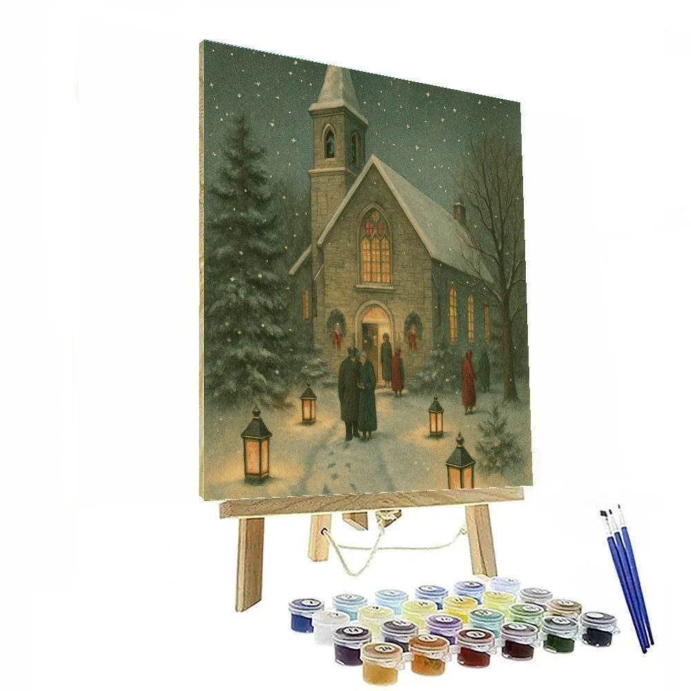 Midnight Church Lanterns paint by number