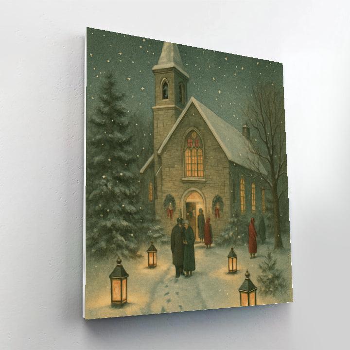 Midnight Church Lanterns paint by number